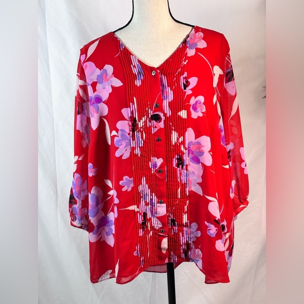 Calvin Klein Red Women's Blouse - Picture 2 of 13